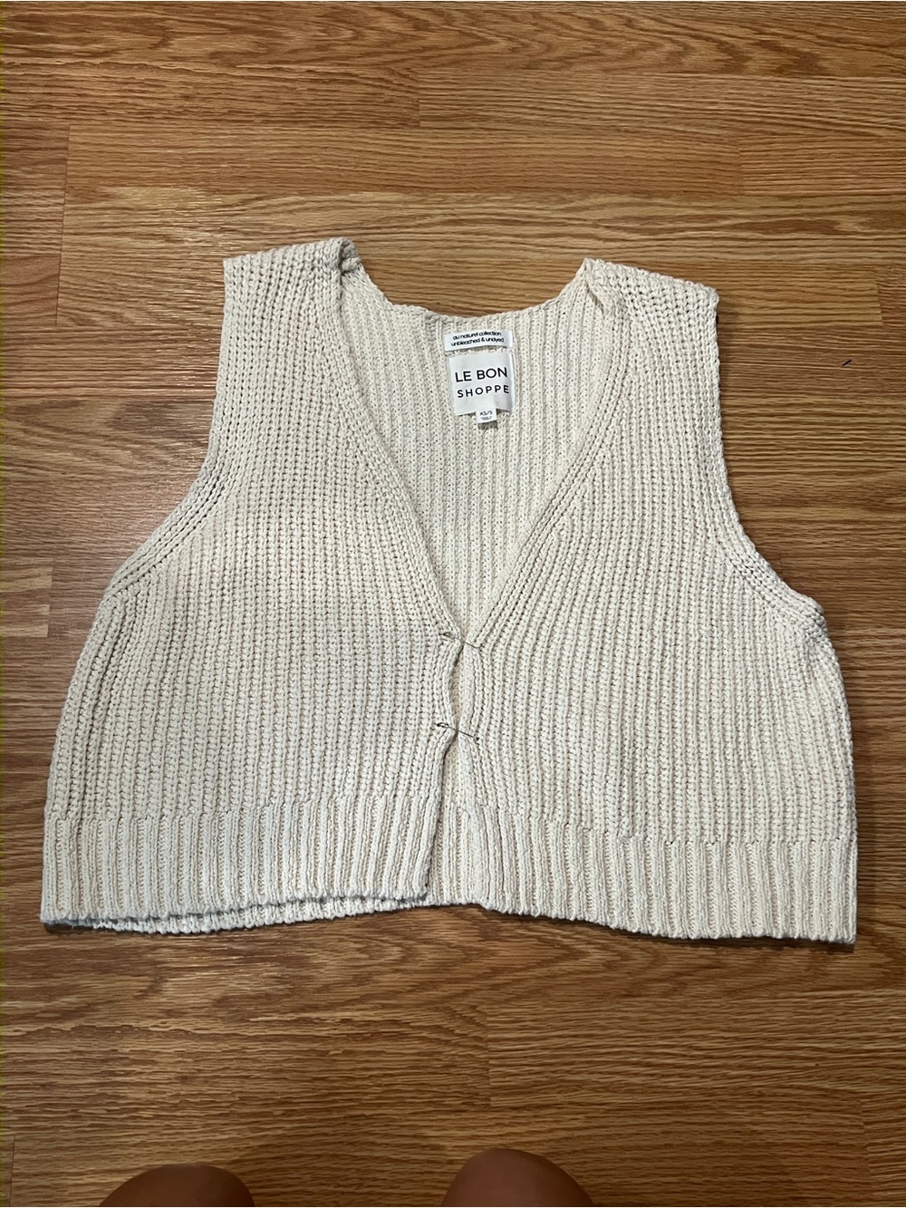 Le Bon Shoppe Cream Knit Cropped Vest